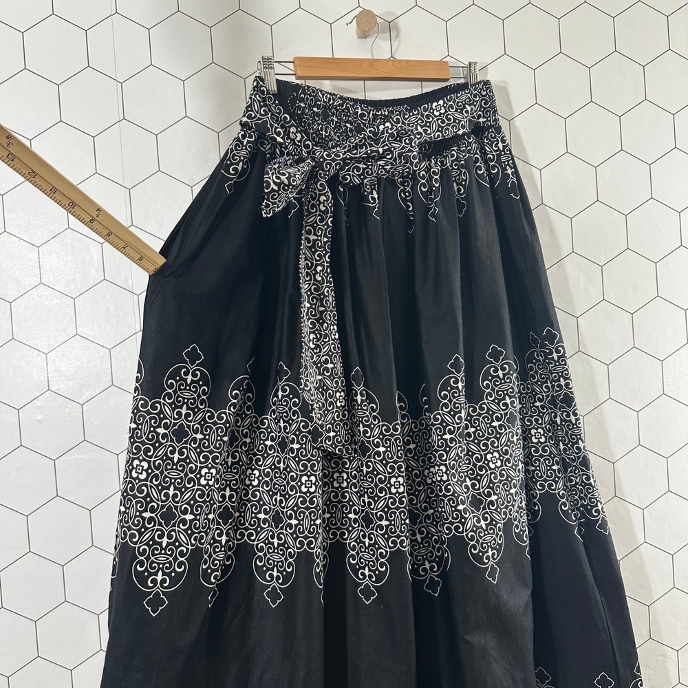 My Choice Plus Size Black White Damask Print Cotton Wide Leg Palazzo Pants Boho View 6
